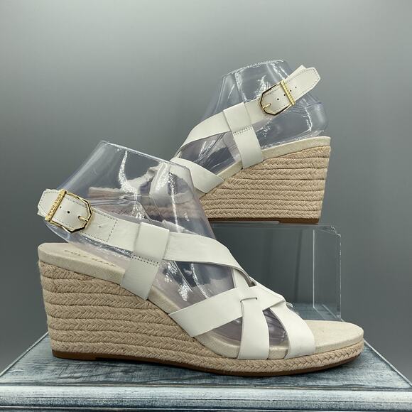 NEW Cole Haan Women’s Crystal Wedge Sandals White Size 9B - Picture 1 of 10